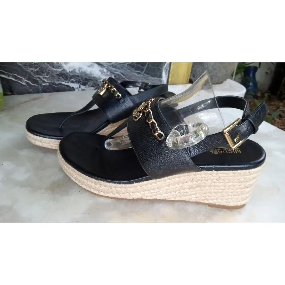 Michael-kors Black and Gold Sandals